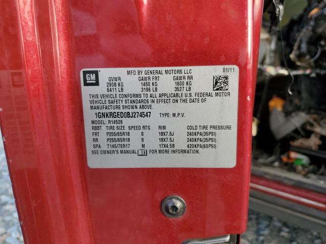 Photo 10 from auction – 2011 CHEVROLET TRAVERSE L with VIN 1GNKRGED0BJ274547