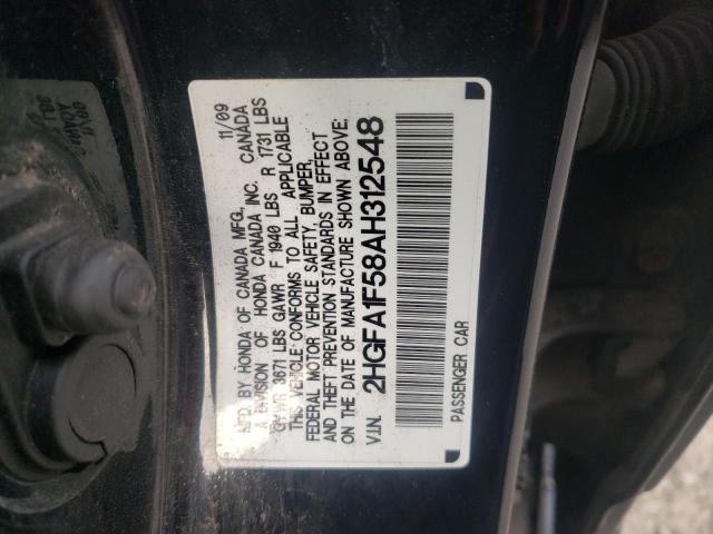 Photo 10 from auction – 2010 HONDA CIVIC LX with VIN 2HGFA1F58AH312548