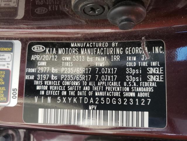 Photo 10 from auction – 2013 KIA SORENTO LX with VIN 5XYKTDA25DG323127