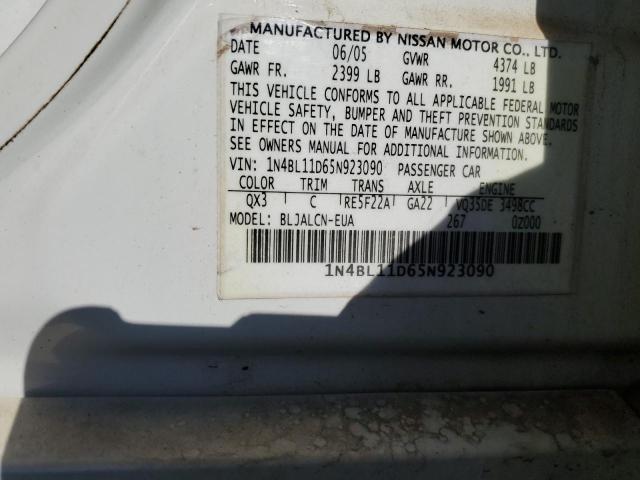 Photo 10 from auction – 2005 NISSAN ALTIMA SE with VIN 1N4BL11D65N923090