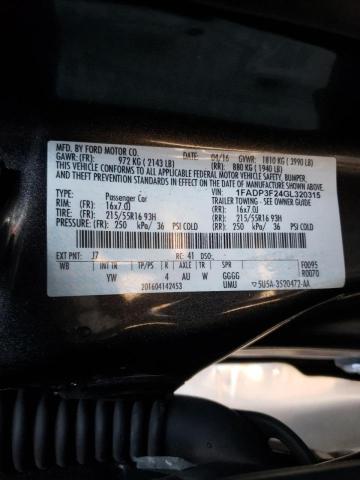 Photo 10 from auction – 2016 FORD FOCUS SE with VIN 1FADP3F24GL320315