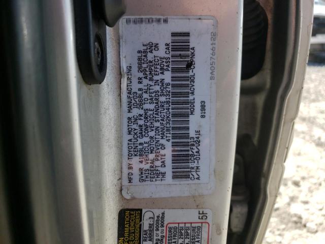 Photo 10 from auction – 2004 TOYOTA CAMRY LE with VIN 4T1BE32K04U813276