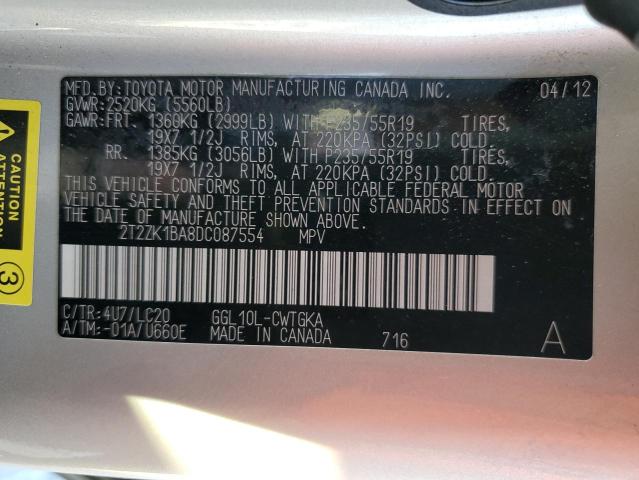 Photo 10 from auction – 2013 LEXUS RX 350 with VIN 2T2ZK1BA8DC087554
