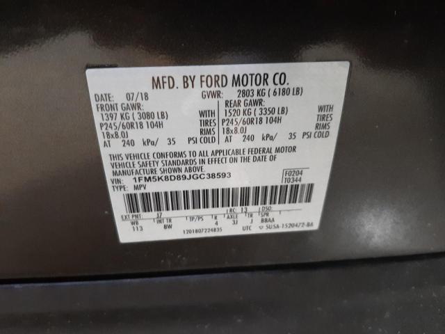 Photo 10 from auction – 2018 FORD EXPLORER X with VIN 1FM5K8D89JGC38593