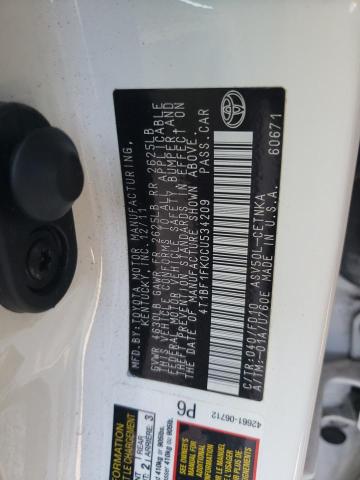 Photo 10 from auction – 2012 TOYOTA CAMRY BASE with VIN 4T1BF1FK0CU534209