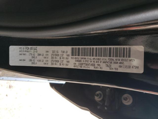 Photo 10 from auction – 2019 RAM 1500 BIG H with VIN 1C6SRFMT6KN714928