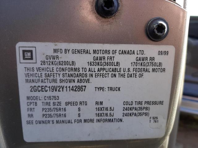 Photo 10 from auction – 2000 CHEVROLET SILVERADO with VIN 2GCEC19V2Y1142867