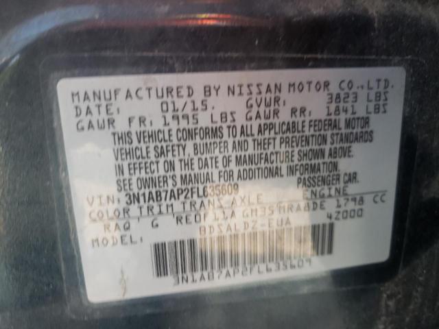 Photo 10 from auction – 2015 NISSAN SENTRA S with VIN 3N1AB7AP2FL635609