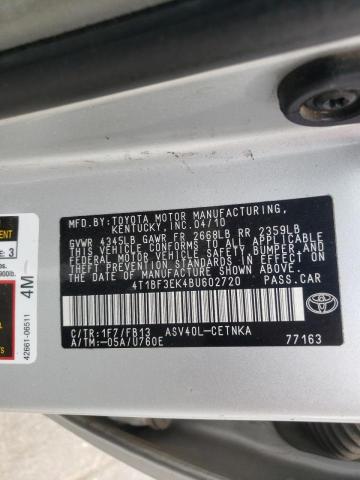 Foto 10 de la subasta – 2011 TOYOTA CAMRY BASE con VIN 4T1BF3EK4BU602720