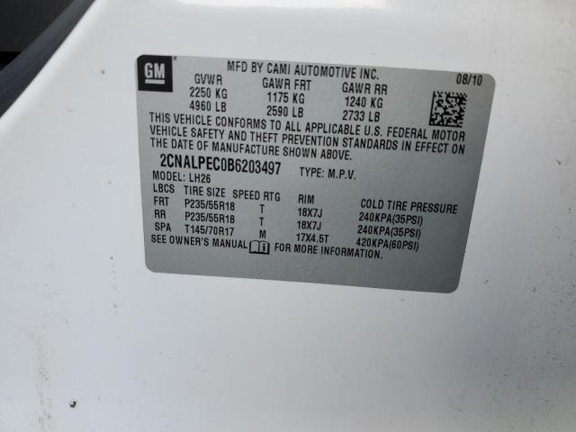 Photo 10 from auction – 2011 CHEVROLET EQUINOX LT with VIN 2CNALPEC0B6203497