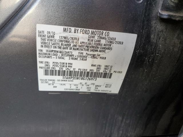 Photo 10 from auction – 2011 FORD TAURUS SEL with VIN 1FAHP2EW1BG126973