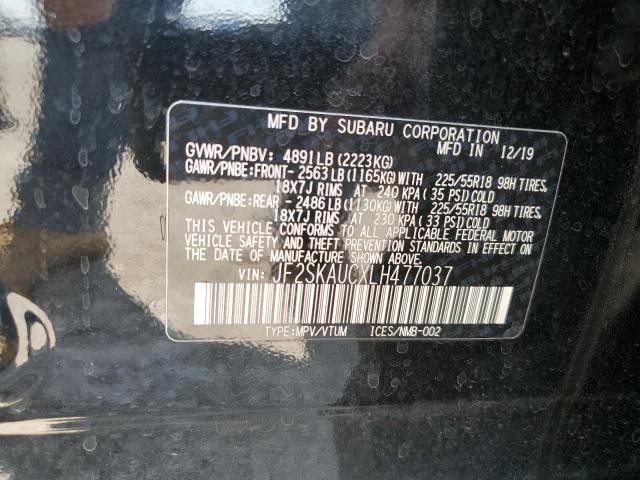 Photo 10 from auction – 2020 SUBARU FORESTER L with VIN JF2SKAUCXLH477037