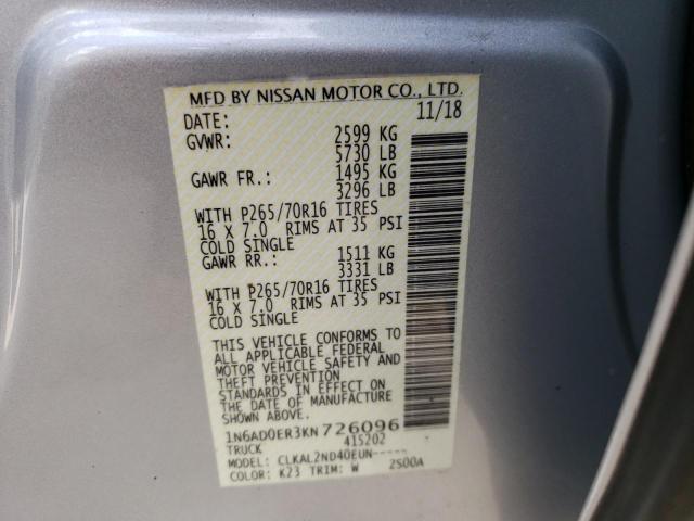 Photo 10 from auction – 2019 NISSAN FRONTIER S with VIN 1N6AD0ER3KN726096