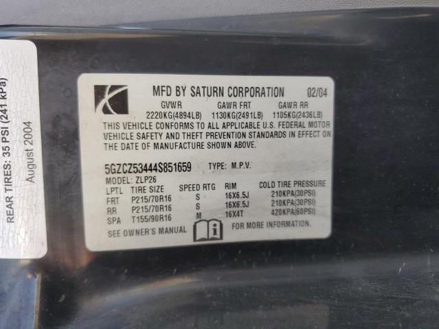 Photo 10 from auction – 2004 SATURN VUE with VIN 5GZCZ53444S851659