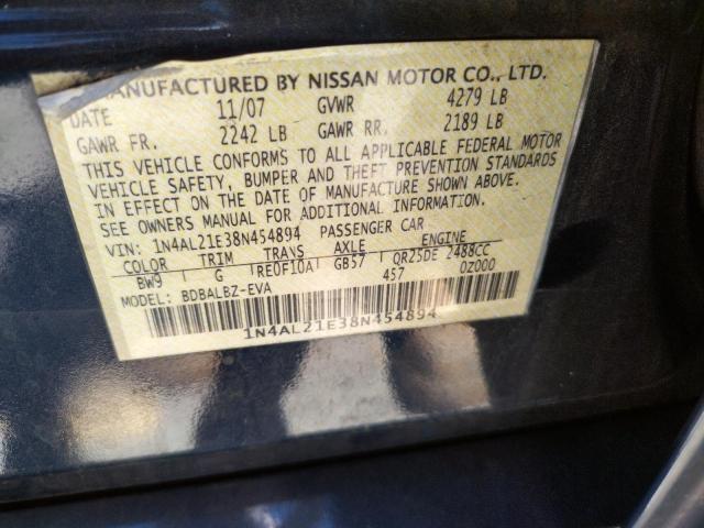 Photo 10 from auction – 2008 NISSAN ALTIMA 2.5 with VIN 1N4AL21E38N454894