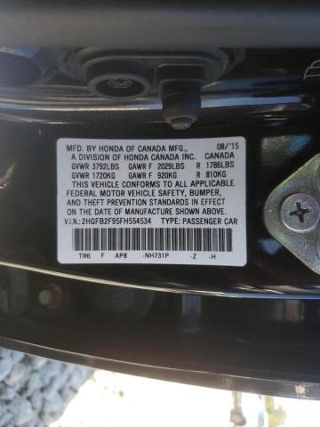 Photo 10 from auction – 2015 HONDA CIVIC EXL with VIN 2HGFB2F95FH554534