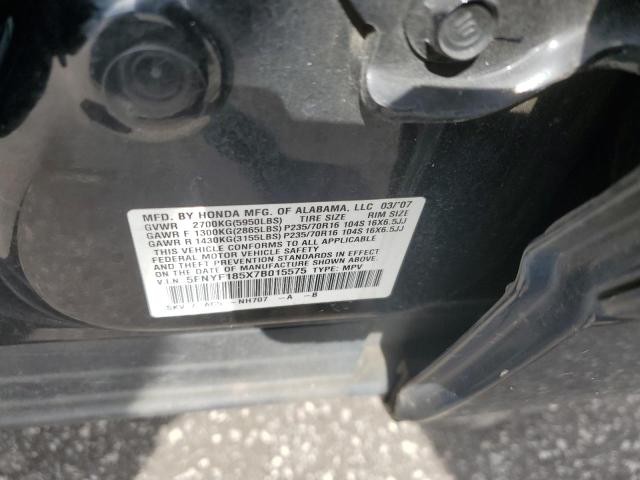 Photo 10 from auction – 2007 HONDA PILOT EXL with VIN 5FNYF185X7B015575