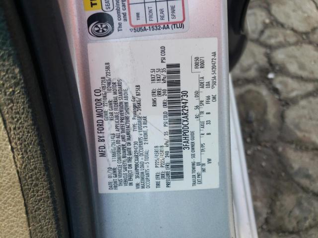Photo 10 from auction – 2010 FORD FUSION SPO with VIN 3FAHP0DCXAR294730