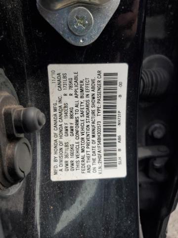Photo 10 from auction – 2011 HONDA CIVIC LX with VIN 2HGFA1F54BH303573