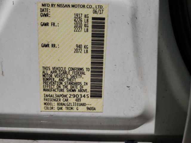 Photo 10 from auction – 2017 NISSAN ALTIMA 2.5 with VIN 1N4AL3AP0HC290345
