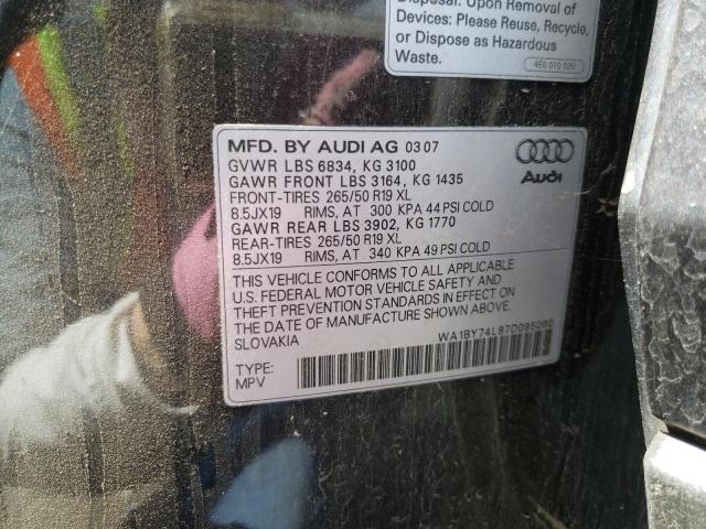 Photo 10 from auction – 2007 AUDI Q7 3.6 QUA with VIN WA1BY74L87D095080