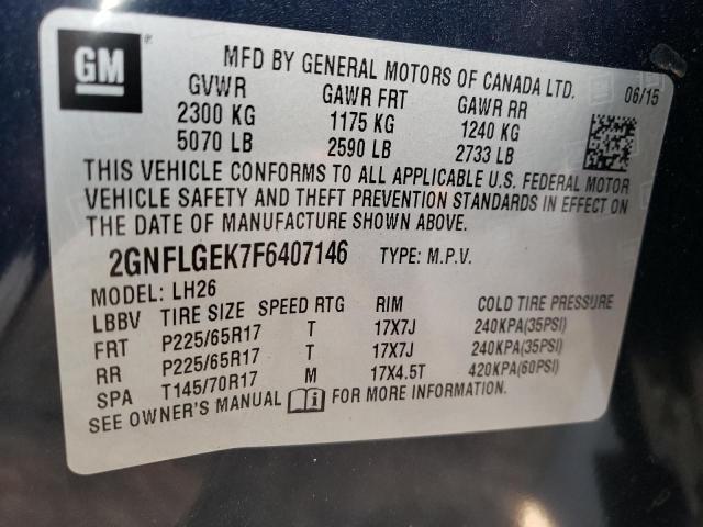 Photo 10 from auction – 2015 CHEVROLET EQUINOX LT with VIN 2GNFLGEK7F6407146