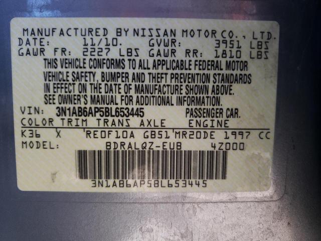 Photo 10 from auction – 2011 NISSAN SENTRA with VIN 3N1AB6AP5BL653445