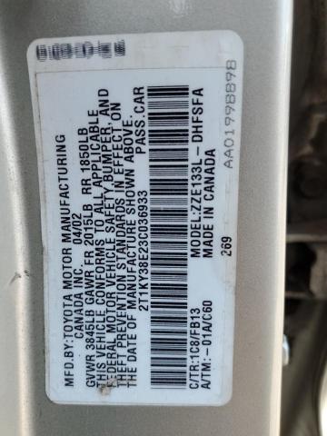 Photo 10 from auction – 2003 TOYOTA COROLLA MA with VIN 2T1KY38E23C036933