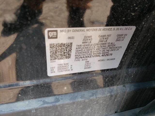 Photo 10 from auction – 2021 CHEVROLET EQUINOX LT with VIN 3GNAXKEV0ML402679