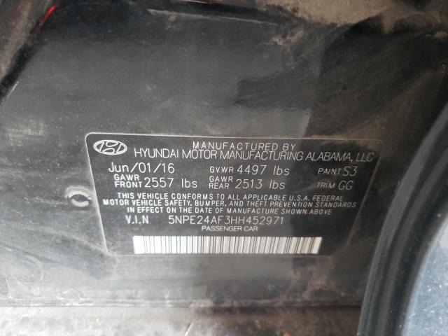 Photo 10 from auction – 2017 HYUNDAI SONATA SE with VIN 5NPE24AF3HH452971