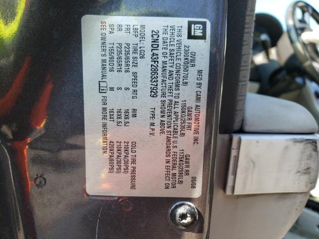 Photo 10 from auction – 2008 CHEVROLET EQUINOX LT with VIN 2CNDL43F286337929