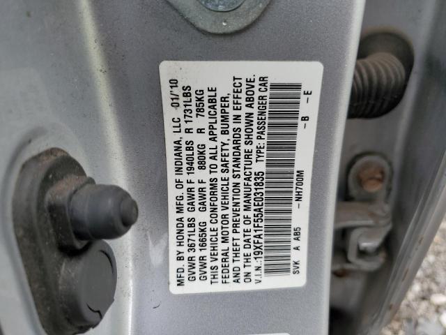 Photo 10 from auction – 2010 HONDA CIVIC with VIN 19XFA1F55AE031835