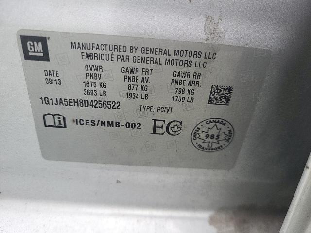 Photo 10 from auction – 2013 CHEVROLET SONIC LS with VIN 1G1JA5EH8D4256522