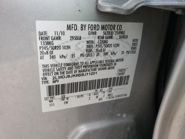 Photo 10 from auction – 2011 LINCOLN MKX with VIN 2LMDJ8JK6BBJ11201
