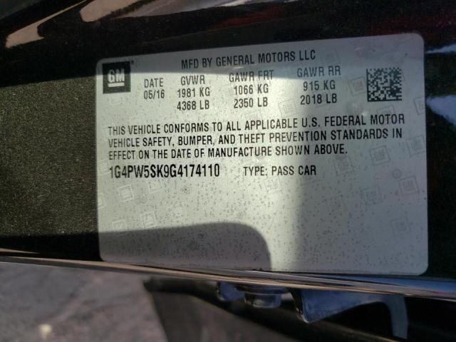 Photo 10 from auction – 2016 BUICK VERANO SPO with VIN 1G4PW5SK9G4174110