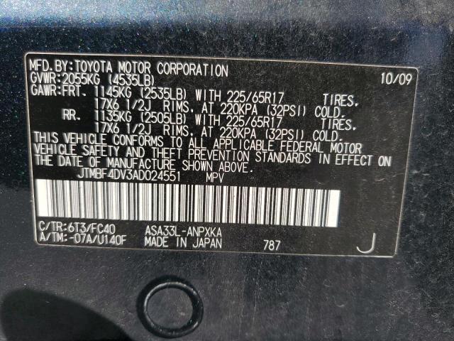 Photo 10 from auction – 2010 TOYOTA RAV4 with VIN JTMBF4DV3AD024551