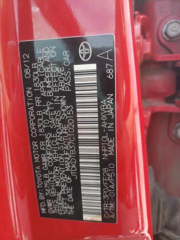 Photo 10 from auction – 2012 TOYOTA PRIUS C with VIN JTDKDTB37C1020153