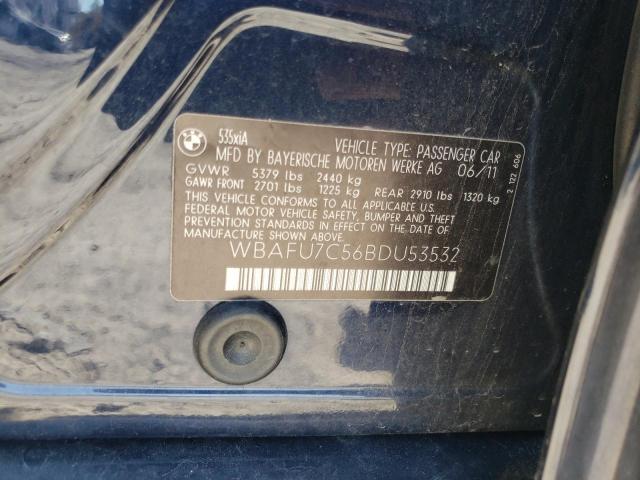 Photo 10 from auction – 2011 BMW 535 XI with VIN WBAFU7C56BDU53532