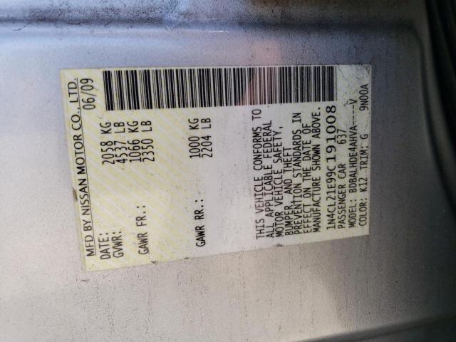 Photo 10 from auction – 2009 NISSAN ALTIMA HYB with VIN 1N4CL21E99C191008