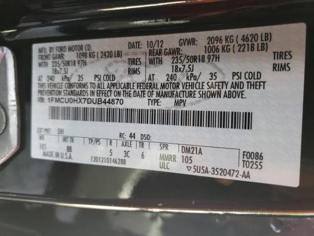 Photo 10 from auction – 2013 FORD ESCAPE SEL with VIN 1FMCU0HX7DUB44870