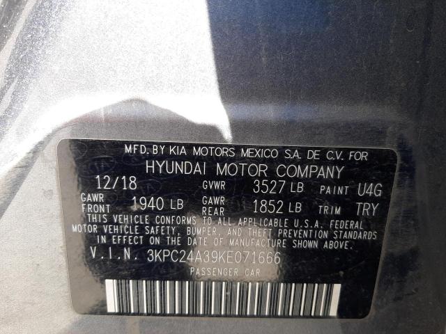 Photo 10 from auction – 2019 HYUNDAI ACCENT SE with VIN 3KPC24A39KE071666