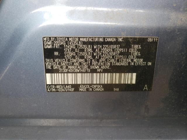 Photo 10 from auction – 2011 TOYOTA RAV4 LIMIT with VIN 2T3DF4DV3BW148719