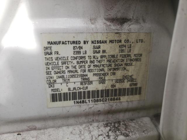 Photo 10 from auction – 2005 NISSAN ALTIMA SE with VIN 1N4BL11D85C216844
