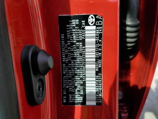 Photo 10 from auction – 2015 TOYOTA COROLLA L with VIN 5YFBURHE7FP222678
