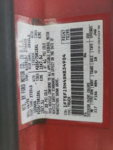 Photo 10 from auction – 1995 FORD F150 with VIN 1FTEF15N4SNB34904