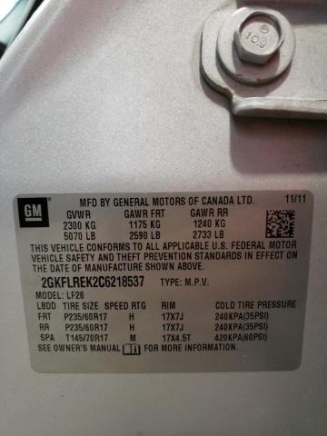 Photo 10 from auction – 2012 GMC TERRAIN SL with VIN 2GKFLREK2C6218537
