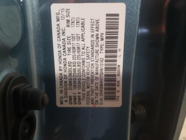 Photo 10 from auction – 2016 HONDA CR-V EXL with VIN 2HKRM4H77GH615162