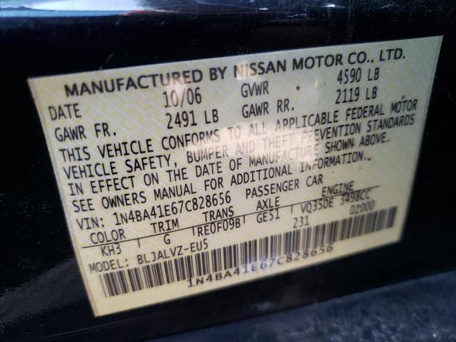 Photo 10 from auction – 2007 NISSAN MAXIMA SE with VIN 1N4BA41E67C828656