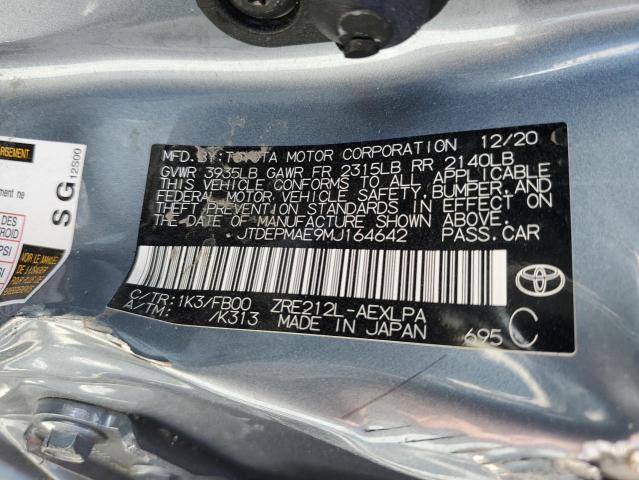 Photo 10 from auction – 2021 TOYOTA COROLLA LE with VIN JTDEPMAE9MJ164642