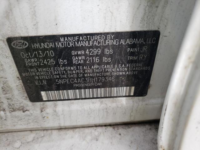 Photo 10 from auction – 2011 HYUNDAI SONATA SE with VIN 5NPEC4AC3BH179346